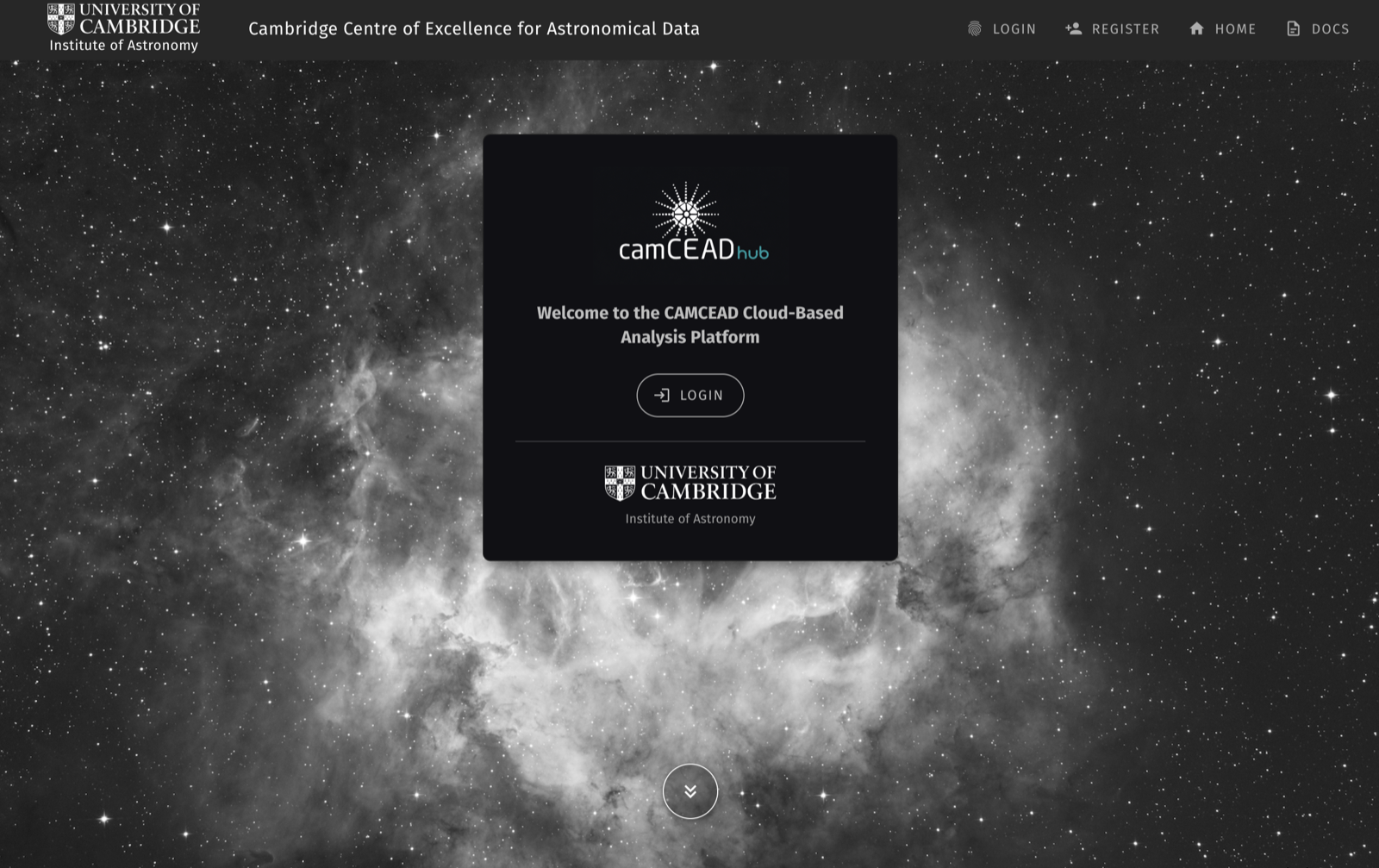 CAMCEADHUB platform welcome screen