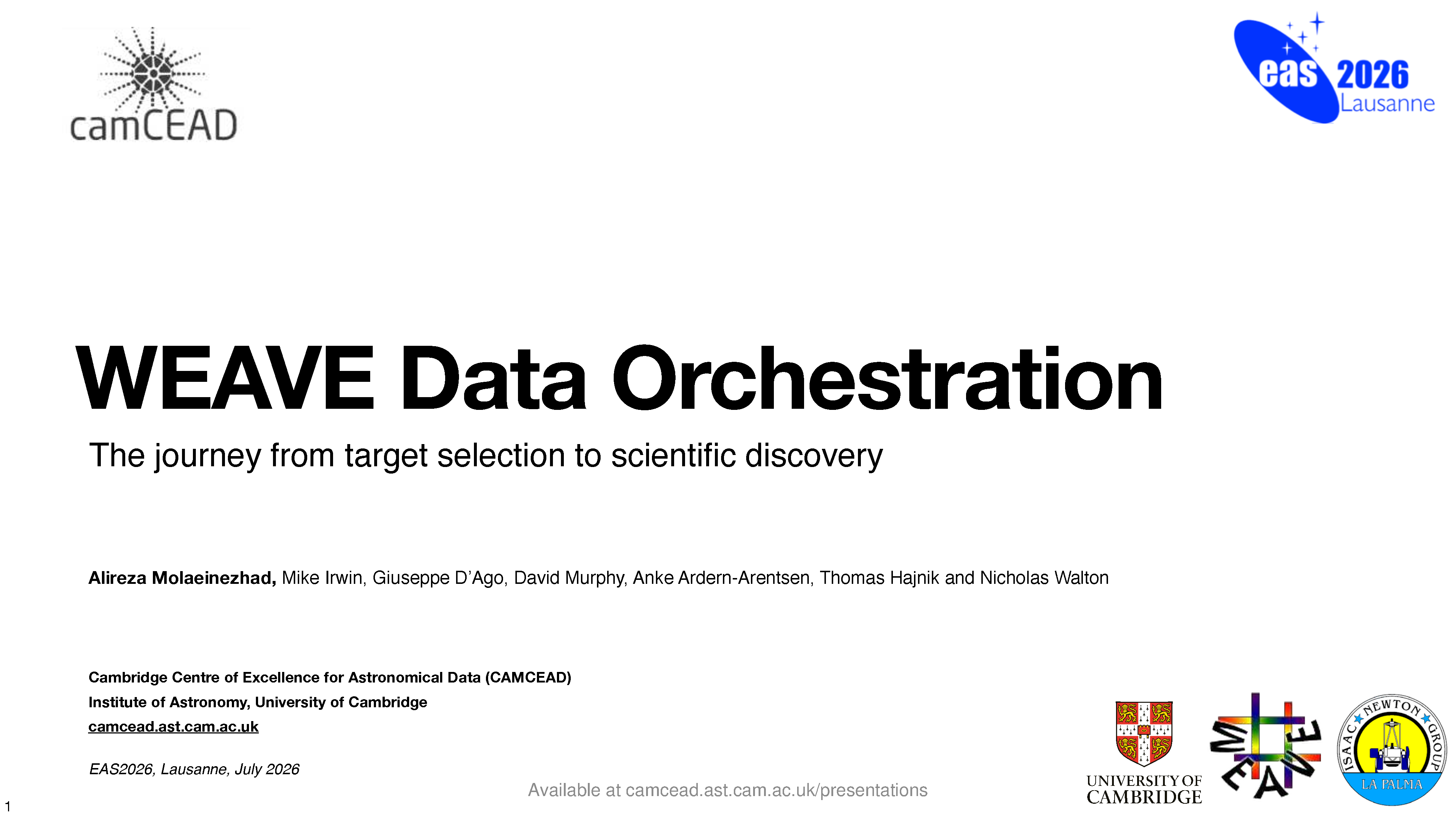 WEAVE Data Orchestration: The journey from target selection to scientific discovery thumbnail